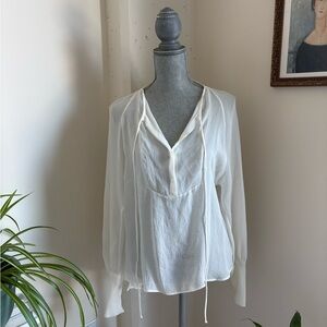 Zara Cream sheer Women's Blouse